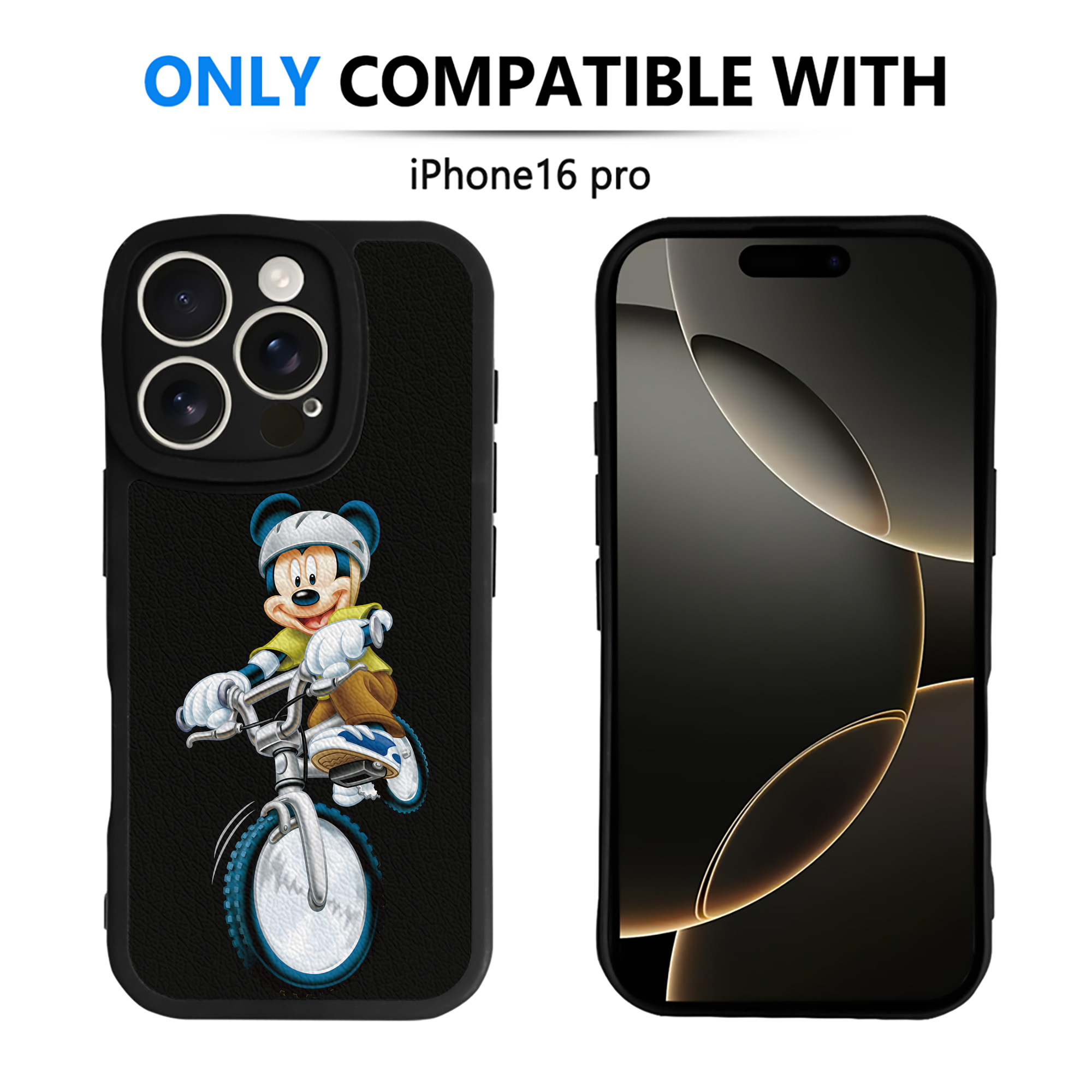 （画像用） ミッキーマウス Mickey Mouse 【iPhone 16シリーズ対応】シリコンスマホケース（レザー調） 材質：シリコン